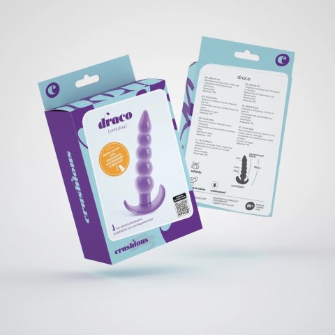 Crushious Draco korek anatomiczny Lila 12 cm ergonomiczny silikon