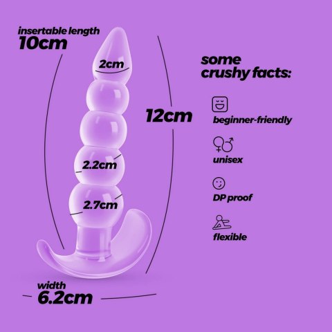 Crushious Draco korek anatomiczny Lila 12 cm ergonomiczny silikon