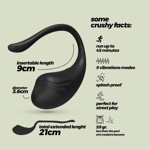 Crushious Tamago Model Wibrujący z Pilotem Bezprzewodowym Czarny