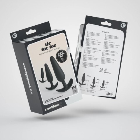 Crushious Tic Tac Toe Zestaw Treningowy 3 Stopniowany Czarny Silikon