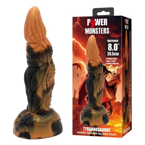 Power Monsters Tyrannosaurus - 20.5 cm Rippled Monster Silicone Dildo