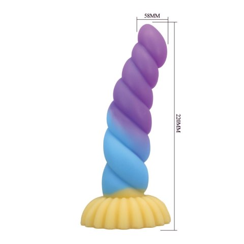 Power Monsters Unicorn - 22 cm Rippled Monster Silicone Dildo