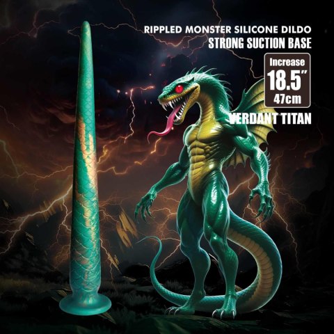 Power Monsters Verdant Titan - 47 cm Rippled Monster Silicone Dildo