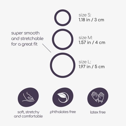 Bandoleros Zestaw Elastycznych Pierścieni Silikonowych Czarny 3 szt.