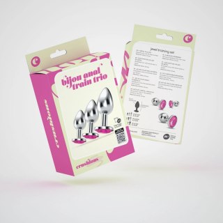 Crushious Bijou Anal Train Trio - Zestaw 3 metalowych ozdobnych plugow, rożowy