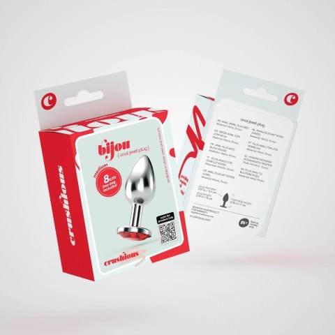 Crushious Bijou Metalowy Plug Ozdobny Medium Czerwony 7cm