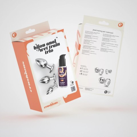 Crushious Bijou Wet Train Trio - Zestaw 3 ozdobnych wtyczek, przezroczyste