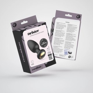 Crushious Twister Czarny Plug Anatomiczny z Rotacją i Pilotem 9,8 cm