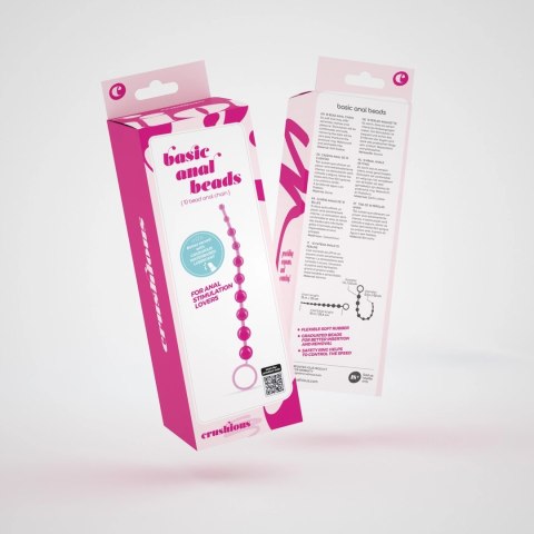 Crushious łańcuch z koralikami anatomicznymi 10 elementow rożowy 25,4 cm