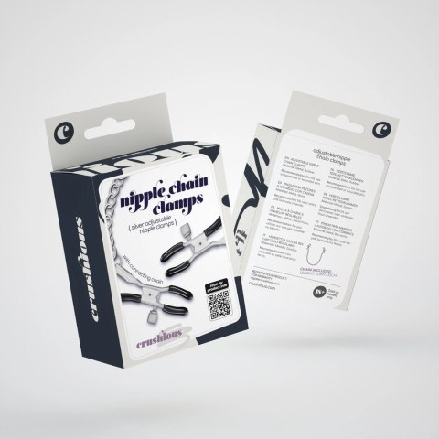 Fetish Fantasy Metaliczne Klipsy Łańcuszkowe z Regulacją Silver