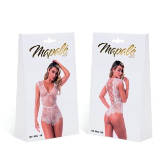 Mapale Bodystocking koronkowy S/M biały z regulacją