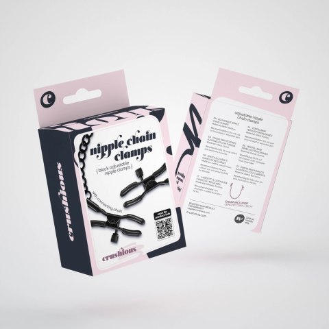 Sincerely Metalowe Zaciski z Łańcuszkiem Czarny Regulowane Komfortowe