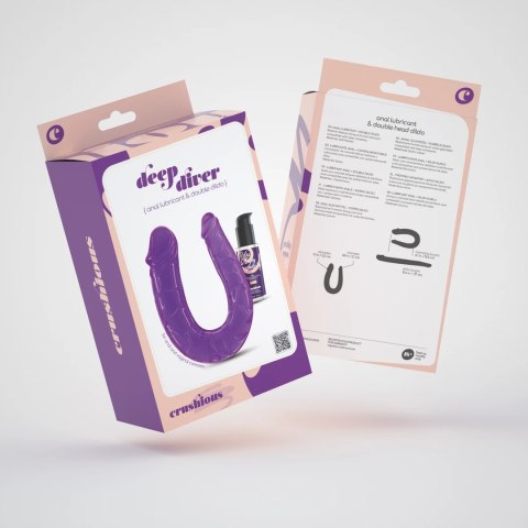 Crushious Deep Diver zestaw intymny z podwojną końcowką + żel 50 ml fioletowy