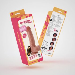 Crushious Inviktus Vibe 20 cm Liquid Silicone - Model z Wibracją i Rotacją, podgrzewany, beżowy