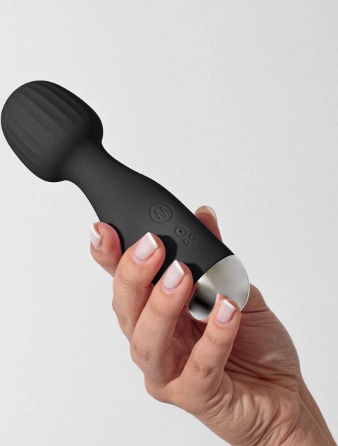 Crushious Wanderlust Mini Wand Massager czarny, kompaktowy masażer 15 cm