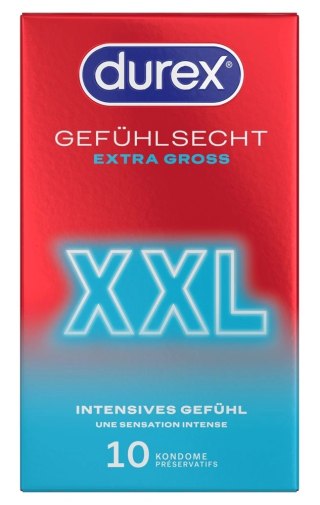 Durex Gefuhlsecht Extra Gross 10 szt. anatomiczne prezerwatywy XXL