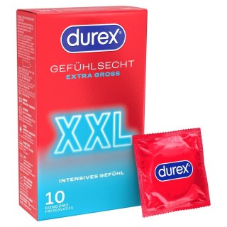Durex Gefuhlsecht Extra Gross 10 szt. anatomiczne prezerwatywy XXL
