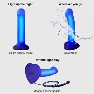 GLOW-LED DILDO PURPLE - M