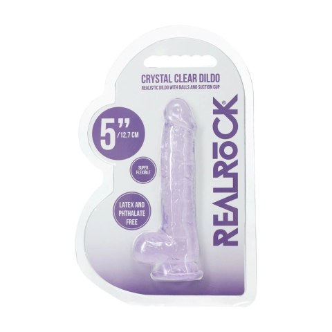 RealRock Crystal Clear 5" Model z Przyssawką Fioletowy 12,7 cm