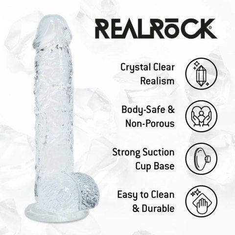 RealRock Crystal Clear model 5, 12,7 cm - przezroczysty, z przyssawką