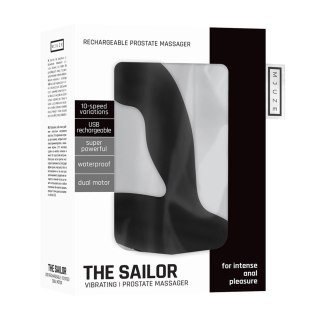 Sailor Black - Wibrujący anatomiczny masażer prostaty z pilotem USB
