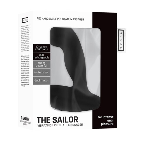 Sailor Black - Wibrujący anatomiczny masażer prostaty z pilotem USB