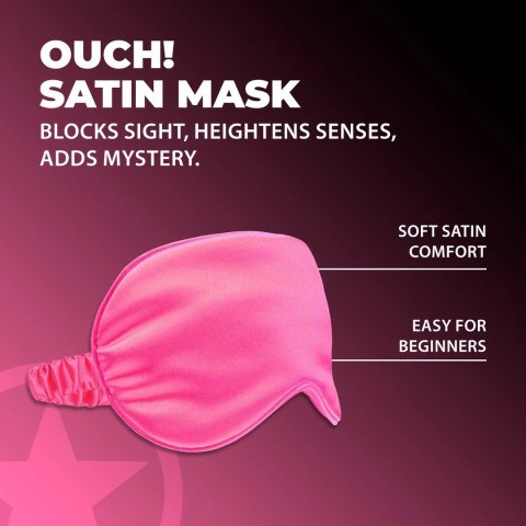 LoversPremium Satin Mask Pink - jedwabista maska na oczy rożowa