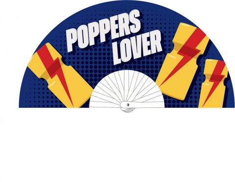 Poppers Lover wachlarz dekoracyjny 64 cm niebiesko-żołty