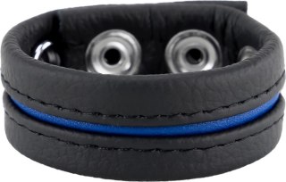 Red Leather Pasek Regulowany Skorzany Niebieski 22 mm - 30-55 mm