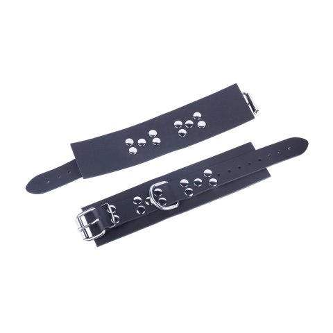 Red Leather - Skorzane Kajdanki Anatomiczne, Czarny, 21-32 cm