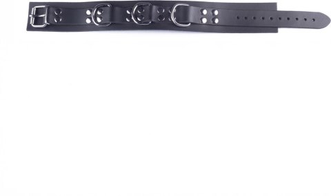 Red Leather Skorzany Naszyjnik Black - Regulowany Pasek z Metalu 38-52 cm