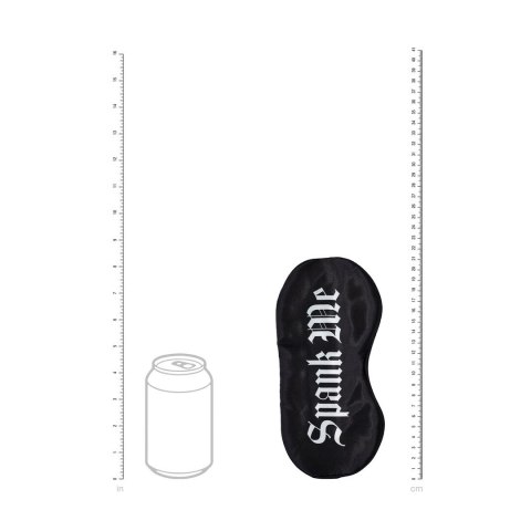 Spank Me Satynowa Maska na Oczy Czarna - Komfortowy Model z Nadrukiem