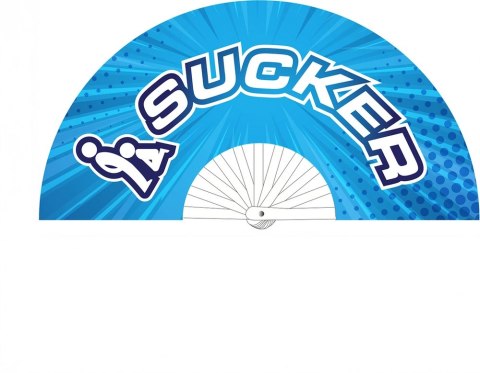 Sucker Wachlarz dekoracyjny 64 cm niebieski lekki poliester