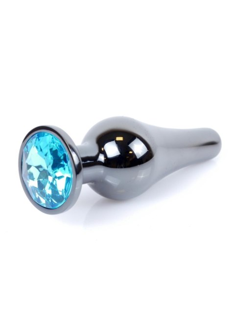 MyLove Toys - Jewellery Dark Silver BUTT PLUG- Light Blue