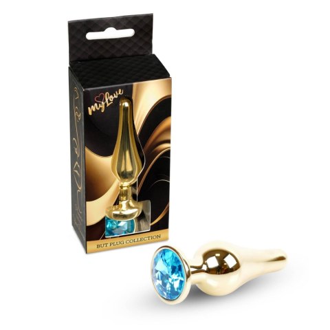 MyLove Toys - Jewellery Gold BUTT PLUG- Light Blue