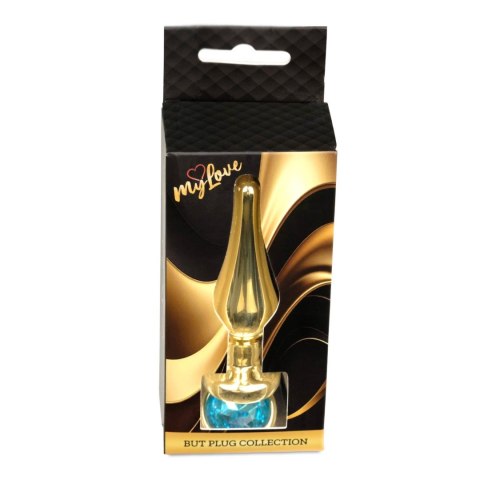 MyLove Toys - Jewellery Gold BUTT PLUG- Light Blue