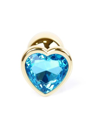 MyLove Toys - Jewellery Gold Heart PLUG- Light Blue