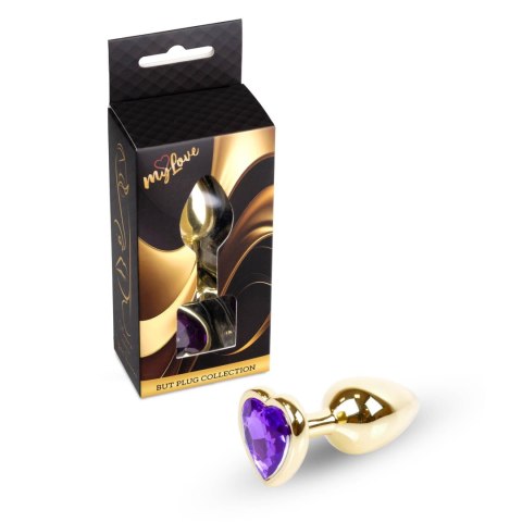 MyLove Toys - Jewellery Gold Heart PLUG- Purple