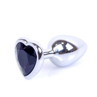 MyLove Toys - Jewellery Silver Heart PLUG- Black