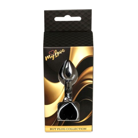 MyLove Toys - Jewellery Silver Heart PLUG- Black