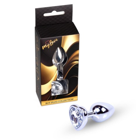 MyLove Toys - Jewellery Silver Heart PLUG- Clear