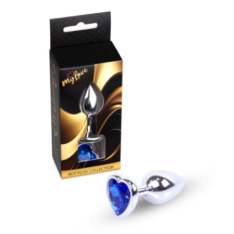 MyLove Toys - Jewellery Silver Heart PLUG- Dark Blue