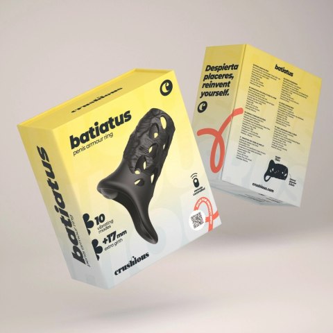 Crushious Batiatus model z wibracjami, silikonowy pierścień czarny 12 cm