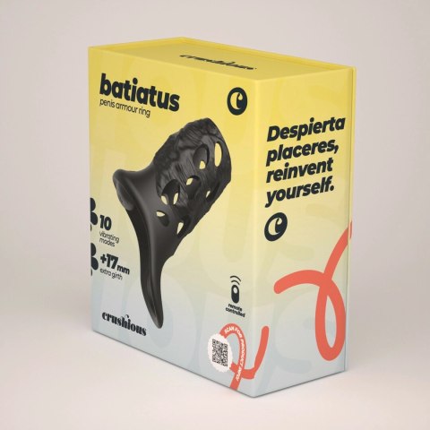 Crushious Batiatus model z wibracjami, silikonowy pierścień czarny 12 cm