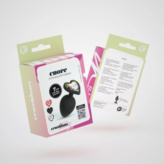 Crushious Cuore mały czarny korek z 4 wymiennymi kryształami