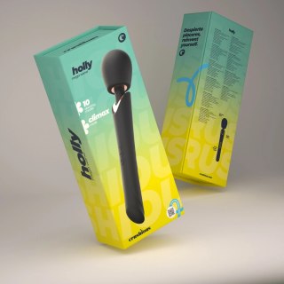 Crushious Holly Czarna Bezprzewodowa Masażerka z 10 Trybami Wibracji 30cm