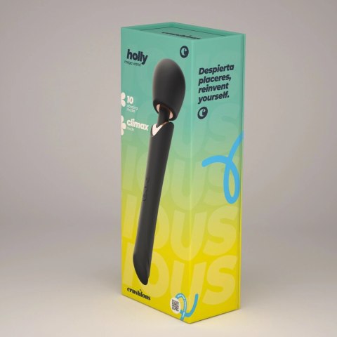 Crushious Holly Czarna Bezprzewodowa Masażerka z 10 Trybami Wibracji 30cm