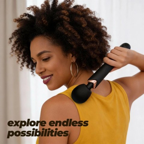 Crushious Holly Czarna Bezprzewodowa Masażerka z 10 Trybami Wibracji 30cm