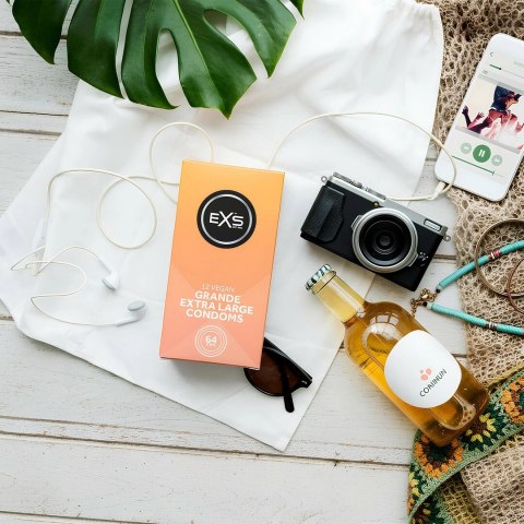 EXS Grande 64mm - Prezerwatywy Extra Large 12 sztuk, szeroki rozmiar