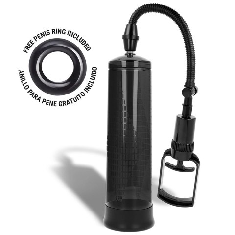 Intense Pump 01 - Czarna pompka prożniowa z manometrem, 20 cm